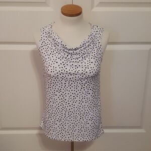 41 Hawthorn Annie SL Cowl Neck‎ Blouse Shell Polka Dot White and Black Size XS